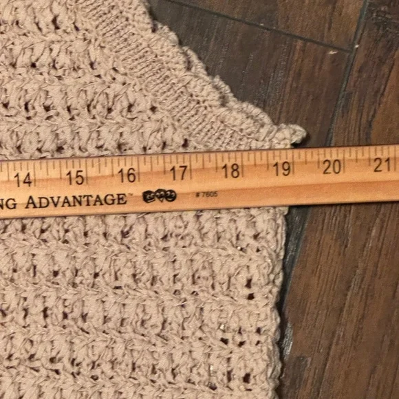 J. Crew Montauk Crochet Tank Top  Women's XL Dark Basket Stitch Beige Beach - Picture 13 of 14